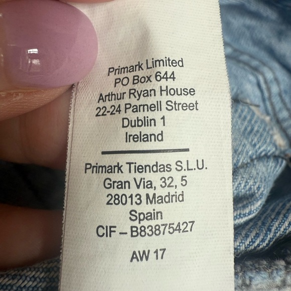 Embroidered Denim Skirt primark Denim Co Blue pastel peach Floral size 6 Boho - Picture 8 of 9